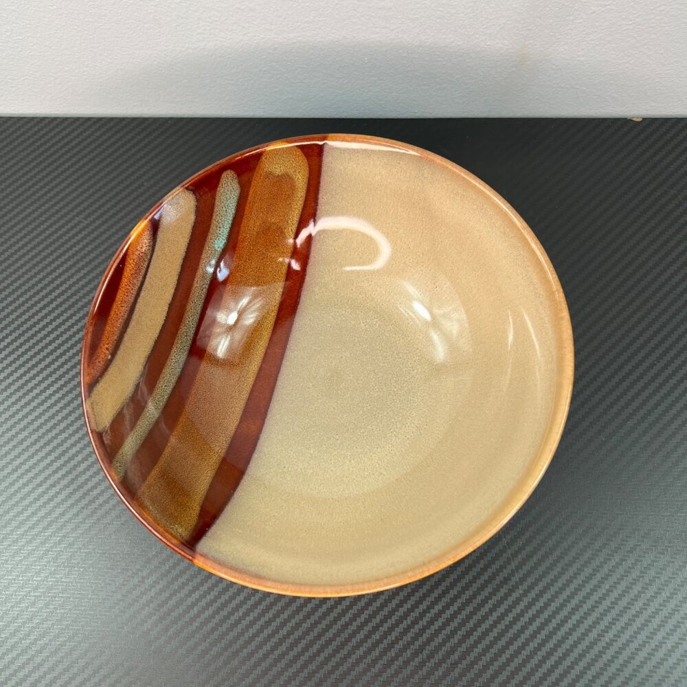 Sango Avanti Brown 4722 Ceramic 9" Cereal Bowl With Earthy Stripes